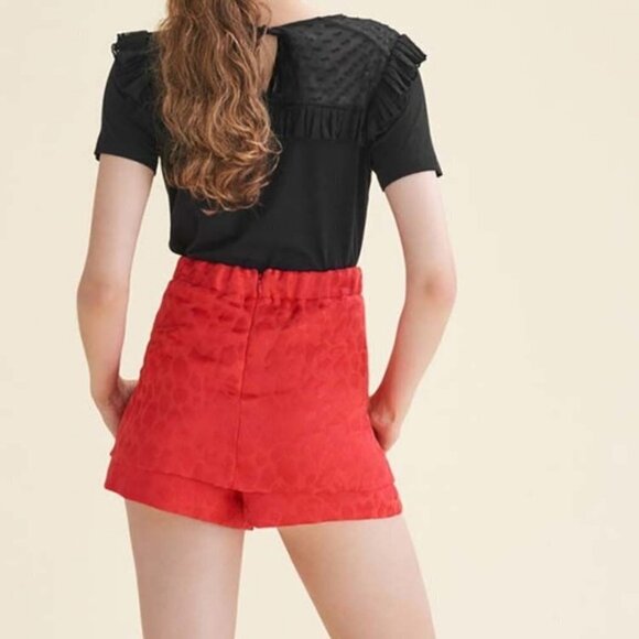 NWT Maje orange red metallic animal print skorts, L - Picture 4 of 10